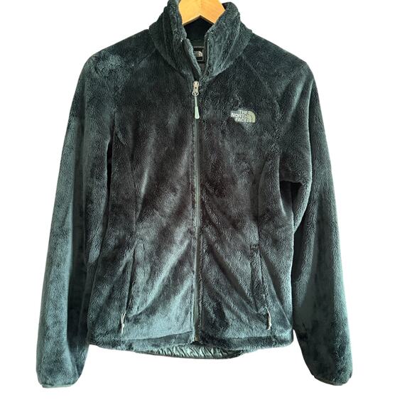 THE NORTH FACE | Dark Green Osito Fuzzy Full Zip Jacket Furry Coat Extra Small - Picture 1 of 6